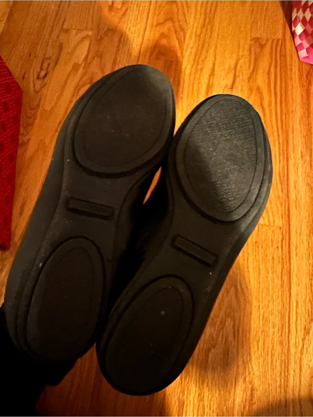 Tory Burch Black Leather Gold Logo Medallion Ballet Flats